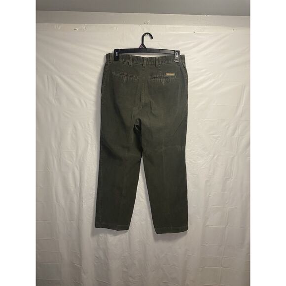 Vintage Haggar Corduroy Pants 34x28.50 Green Cotton‎ Grunge Y2K Grandpa Straight - Picture 2 of 3